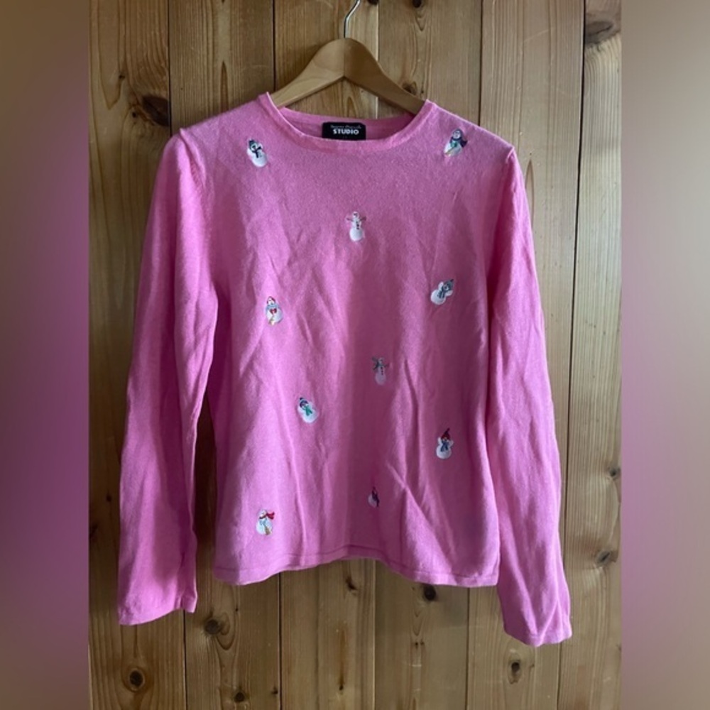 Vintage Embroidered Snowman Sweater